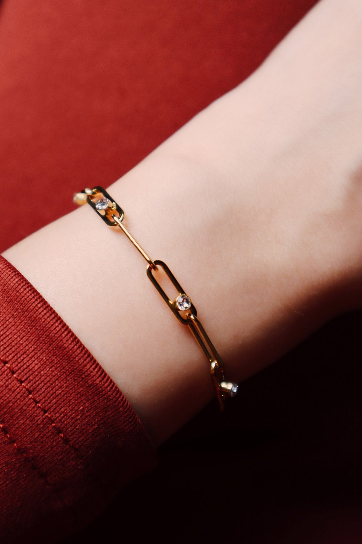 Quinn Paperclip CZ Bracelet