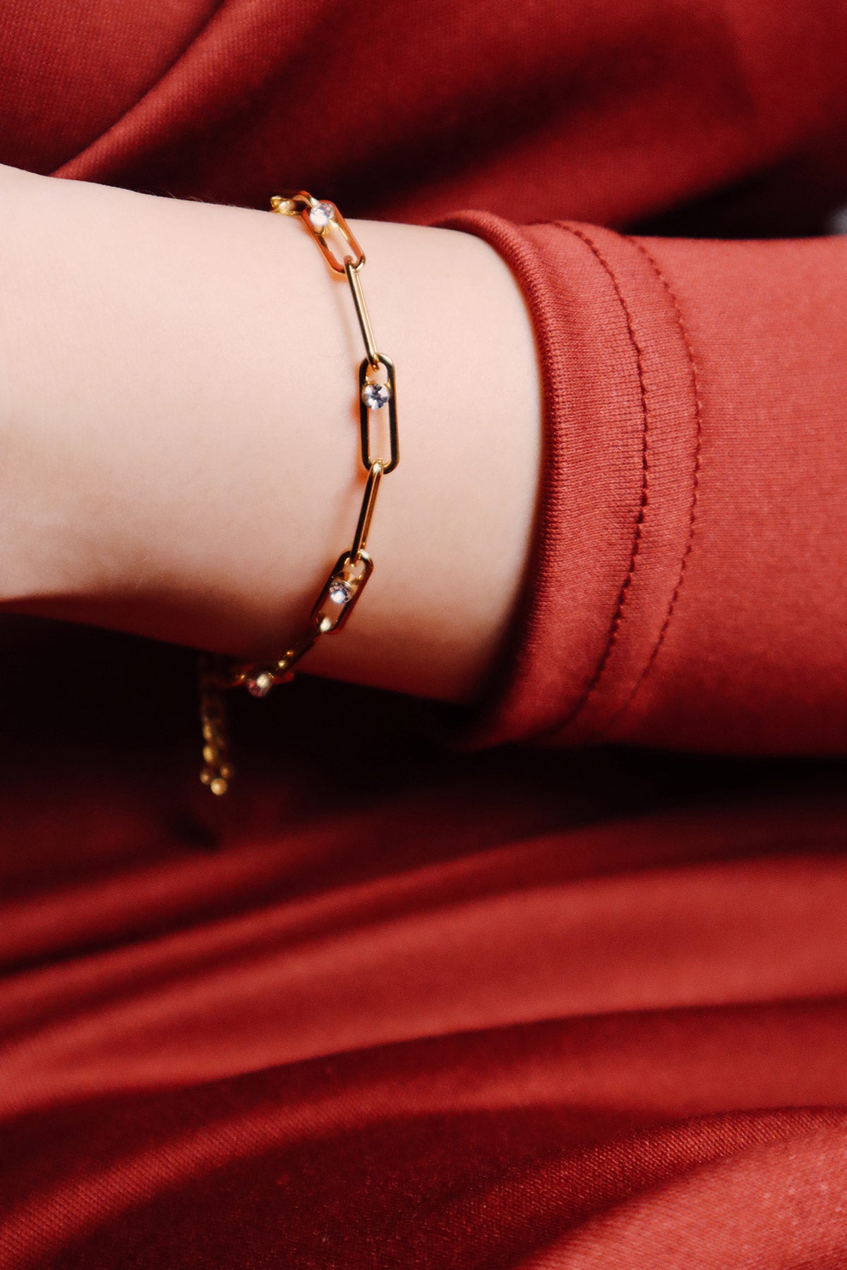 Quinn Paperclip CZ Bracelet