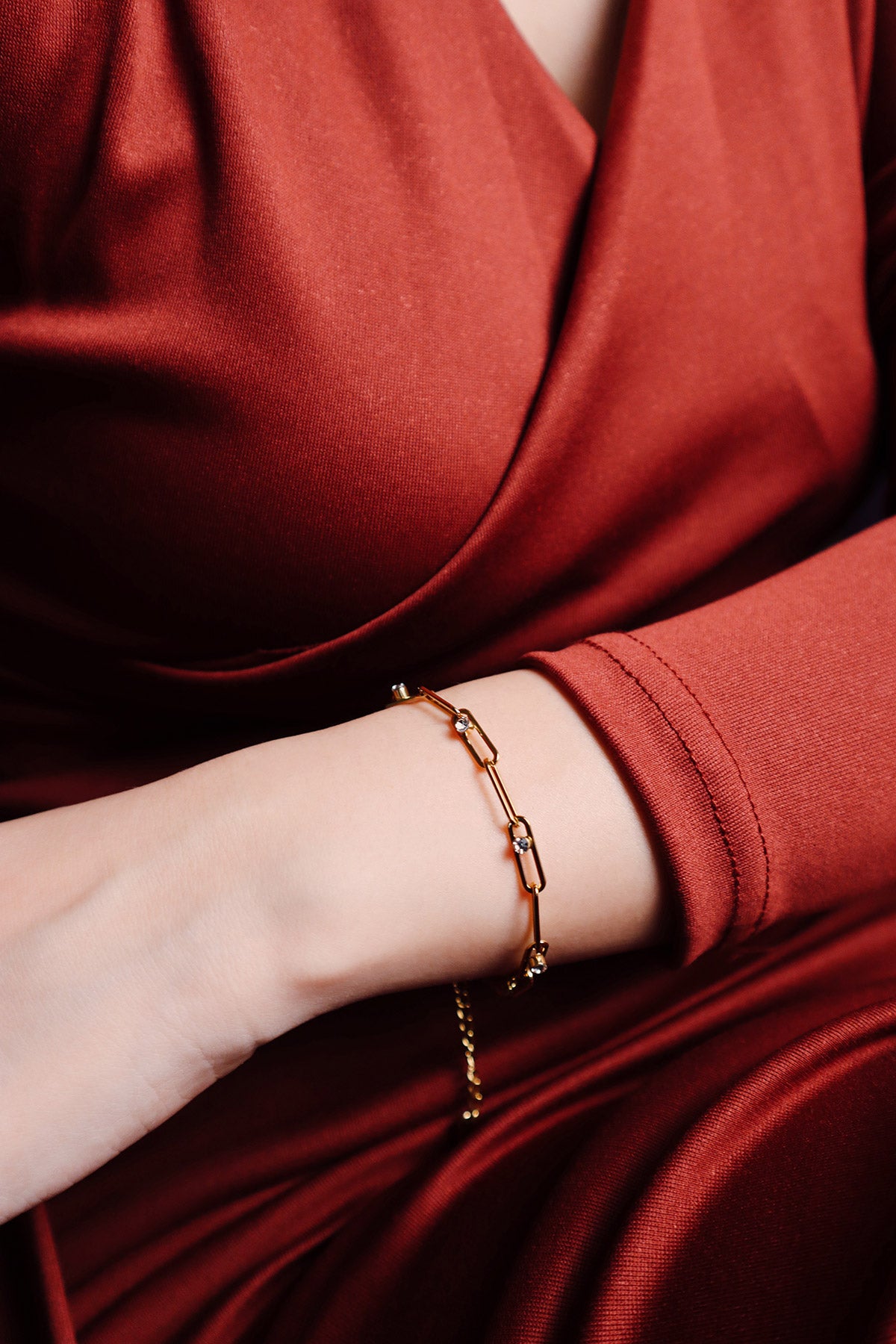 Quinn Paperclip CZ Bracelet