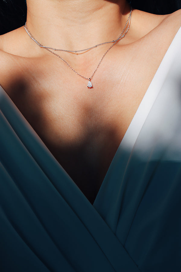 Silver Dewlight Necklace Duo