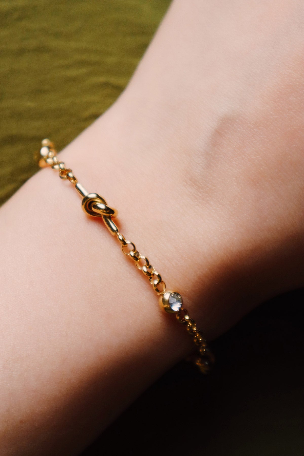 Lila Knot CZ Bracelet