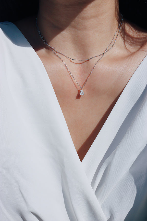 Silver Dewlight Necklace Duo