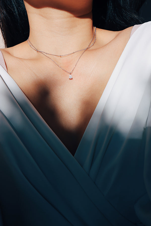 Silver Dewlight Necklace Duo