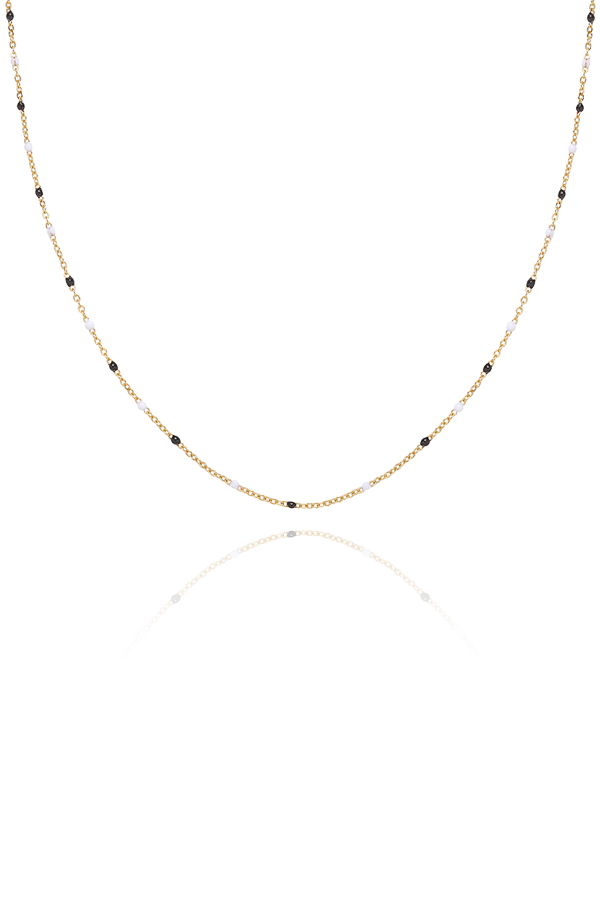 Black and white beads choker for woman.