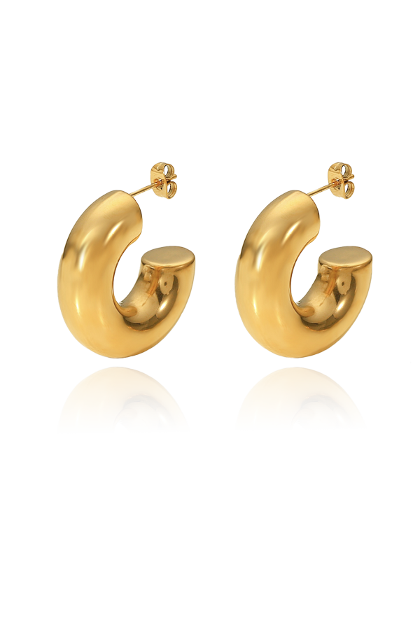 Thick half hoop earrings deals