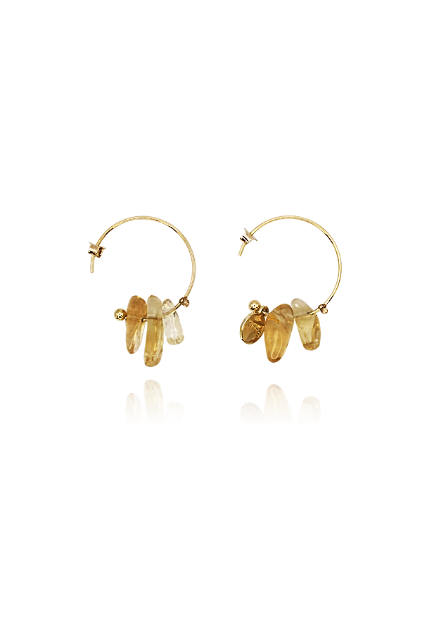 Translucent yellow crystal hoops from Korea