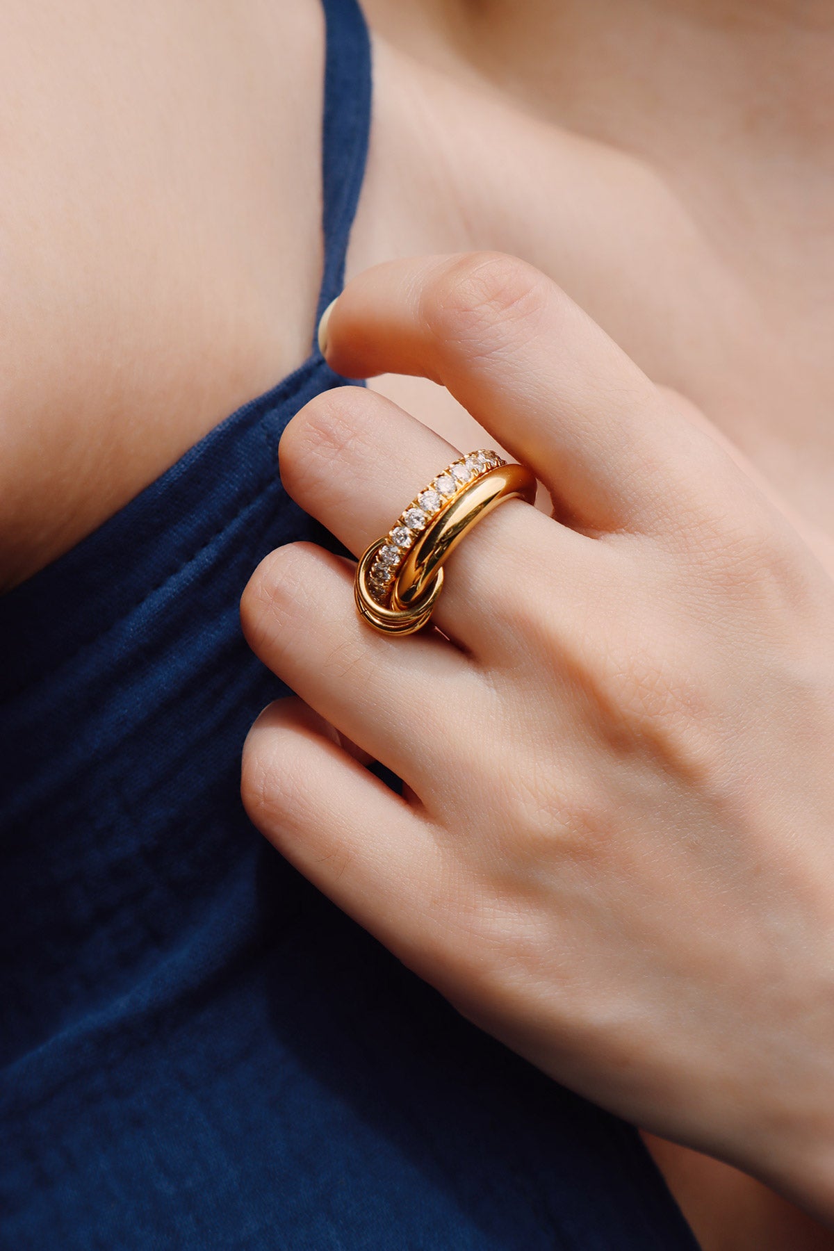 Odette Linked Double Ring