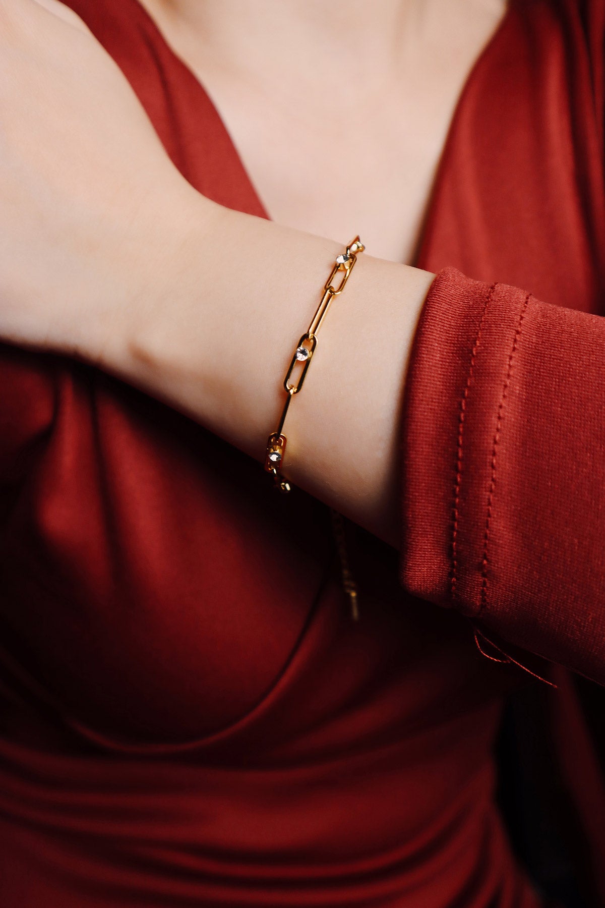 Quinn Paperclip CZ Bracelet