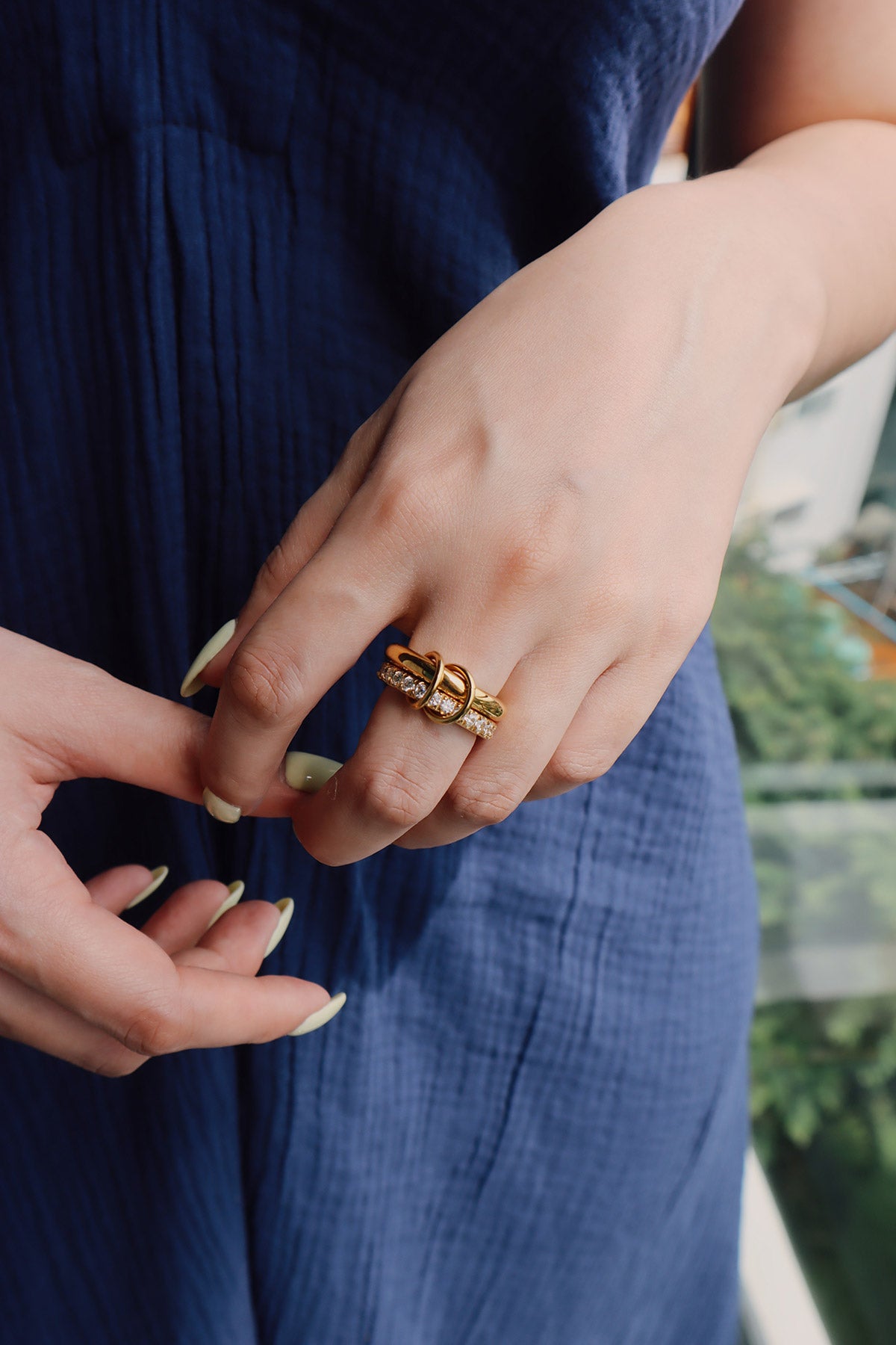 Odette Linked Double Ring