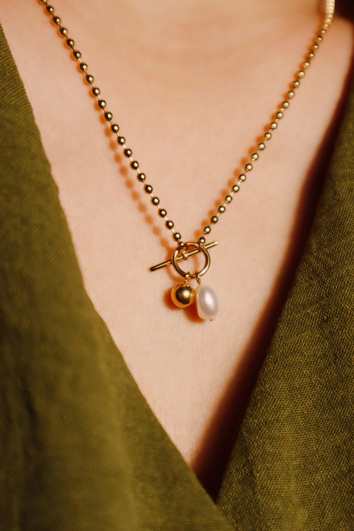 Marlowe Pearl Toggle Necklace