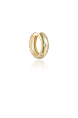 Sterling silver plated with 14k gold star cz ear clip with white background
