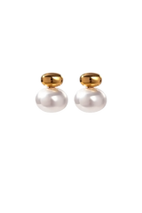 French vintage style pearl earrings for elegant woman