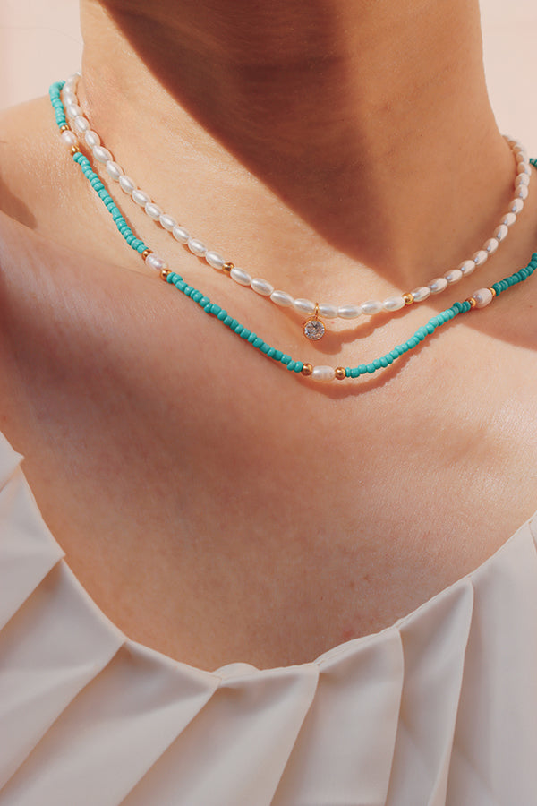 Layered boho summer look with Leona Pearl Choker