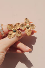 Luxurious flower earrings perfect for a date night in dress