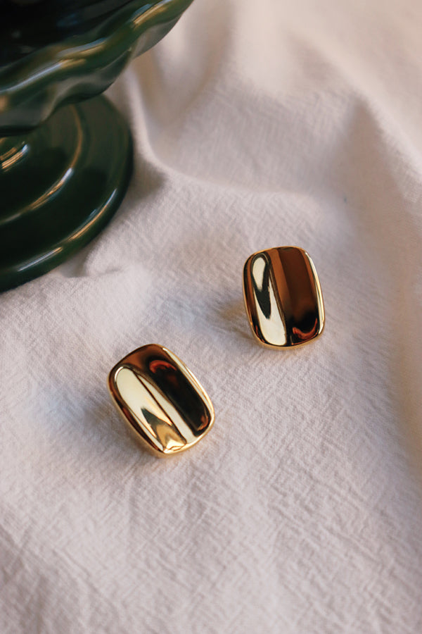 法式歐風復古風格時髦金色飾品耳環