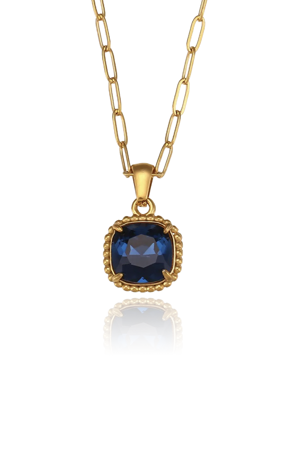 Blue cz statement necklace form woman owned jewelry brand