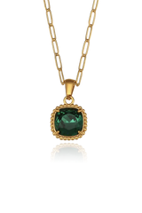 Green CZ vintage necklace for woman