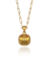 Yellow CZ vintage necklace