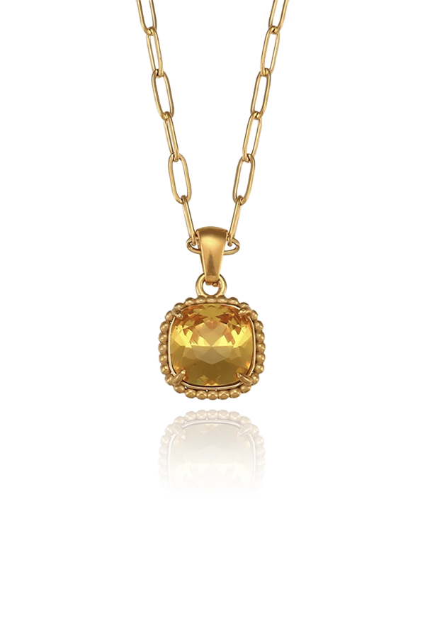 Yellow CZ vintage necklace