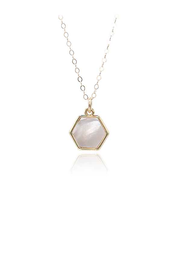 Small handmade hexagon necklace