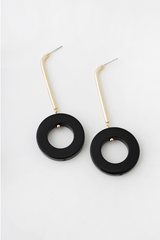 Elegant pair of black onyx earrings