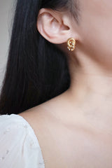 Woman earrings made of stainless steel plated with 18k gold