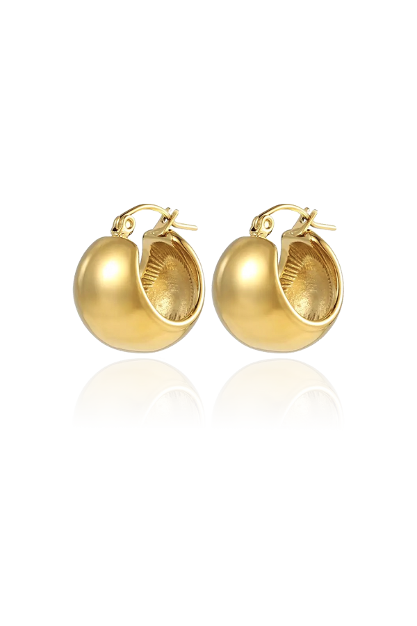Globe gold hoops with white background