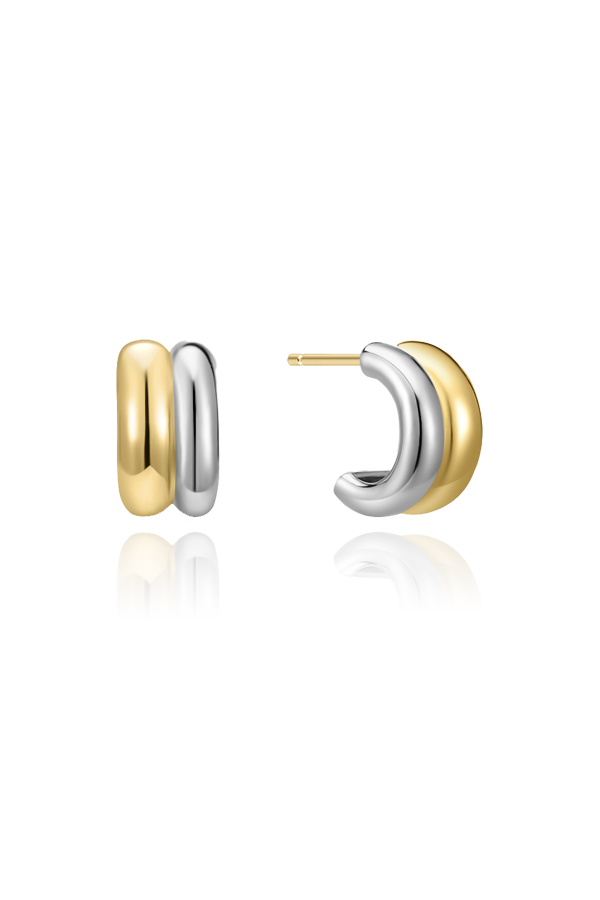 Silver and gold small hoops from SH & Co. Jewelry