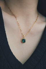 Gorgeous vintage CZ necklace with a gold-plated chain for a unique and timeless style.