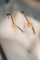 Korean yellow crystal earrings