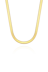 Snake chain necklace with white background