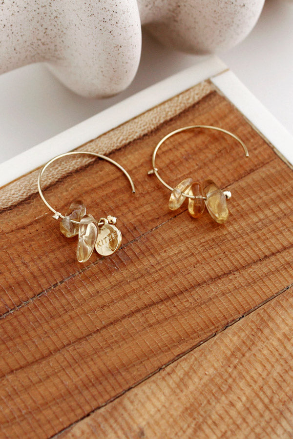 A pair of elegant yellow crystal hoops from SH & Co. Jewelry