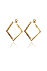 Golden square hoops with white background