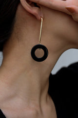 Gorgeous black onyx circle drop earrings
