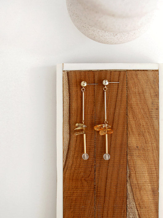 Handmade crystal link earrings