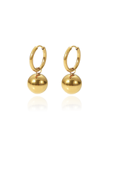 Solid ball hoop earrings with white background