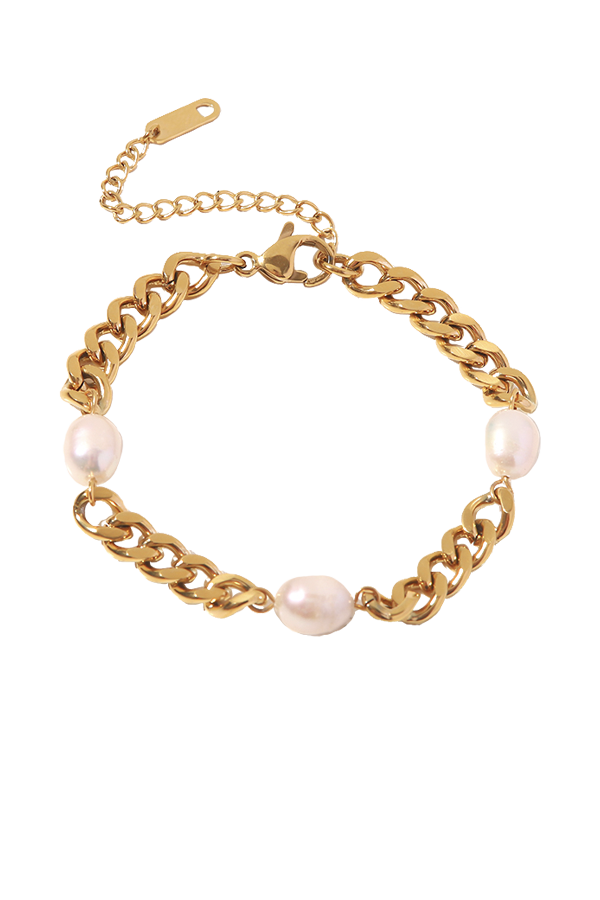 Cuban chain bracelet with white background