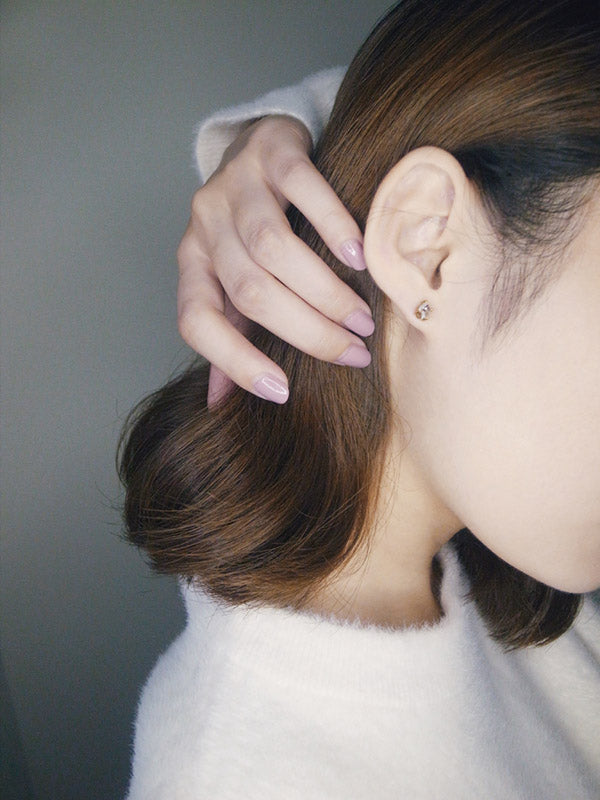 Handmade diamond crumble stud