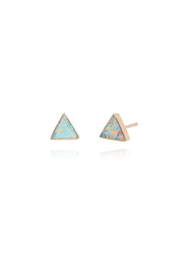 Handmade triangle opal studs