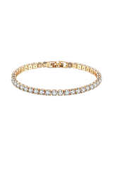 Rhinestone tennis bracelet with white background