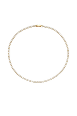 Rhinestone tennis choker with white background
