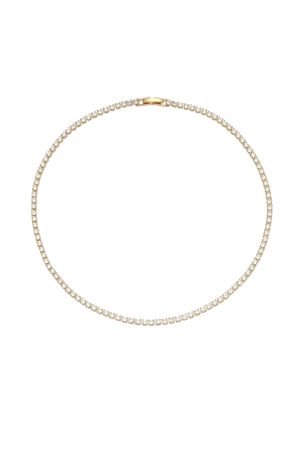 Rhinestone tennis choker with white background