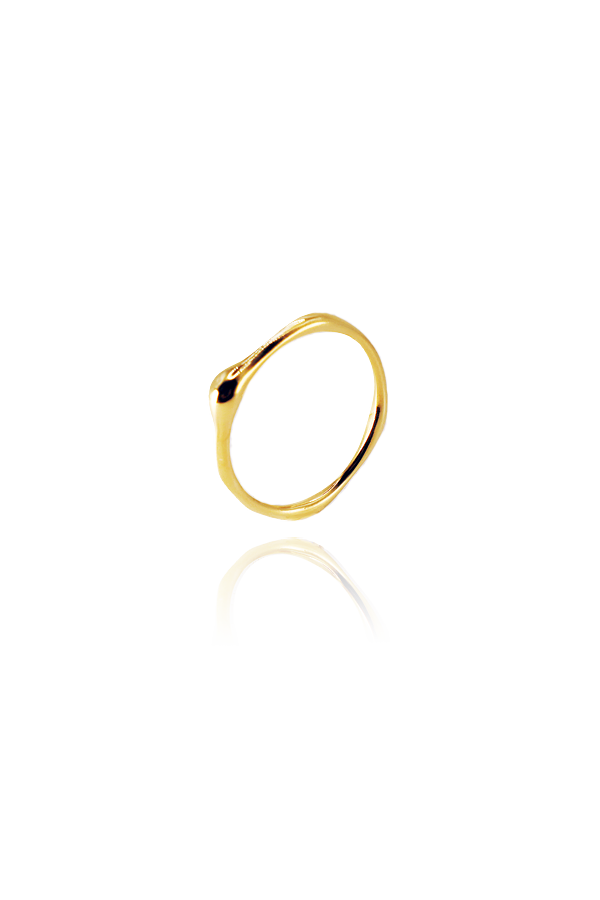 Dainty gold ring with white background