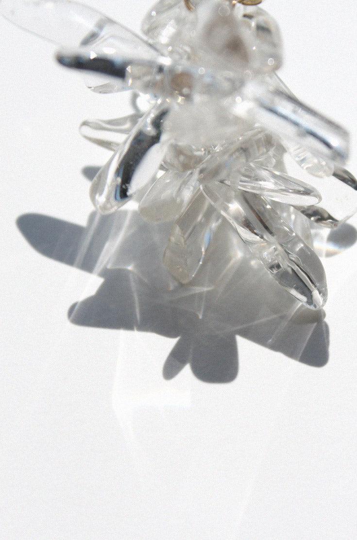 Translucent quartz flower shaped earrings from SH & Co. Jewelry