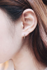 Dainty textural gold huggies for everyday wear