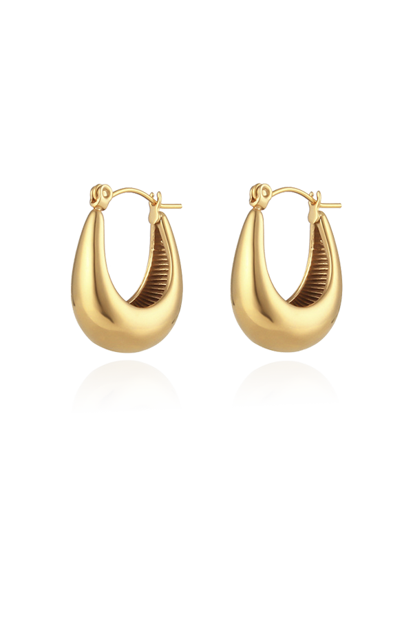Rina gold hoops with white background