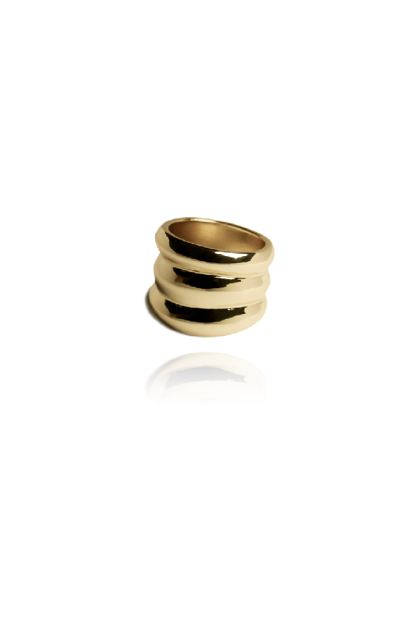 Sonya layered gold ring with no background