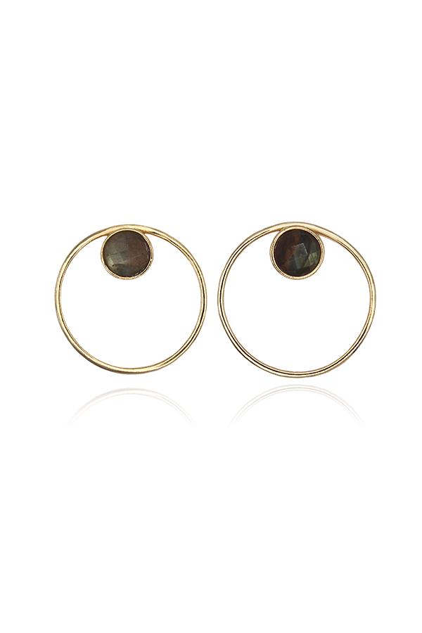 Labradorite stone hoops handmade in USA
