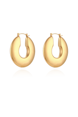Fashion gold hoops with white background