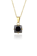 Black rhinestone necklace with white background